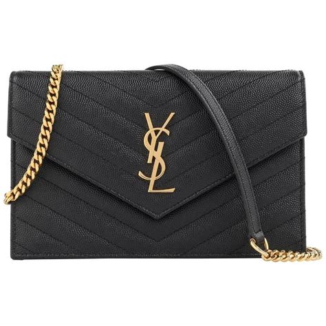 ysl monogram leather chain wallet envelope bag